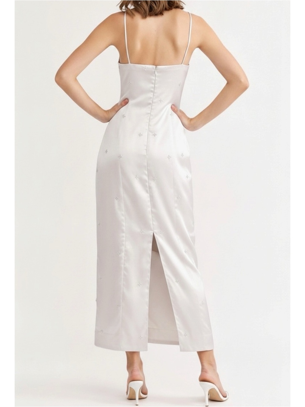 BHLDN Deco Bombshell Midi Dress, White Dahlia, Medium - Picture 2 of 10